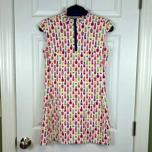 San Soliel solstyle ice sleeveless zip mock dress sz sm